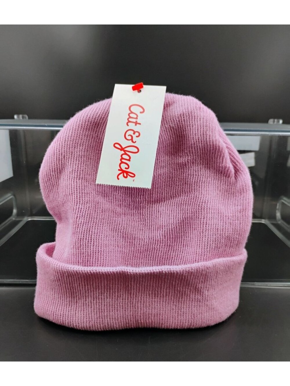 Cat & Jack Pink Knit Beanie Cozy Winter Hat Lightweight Stretch